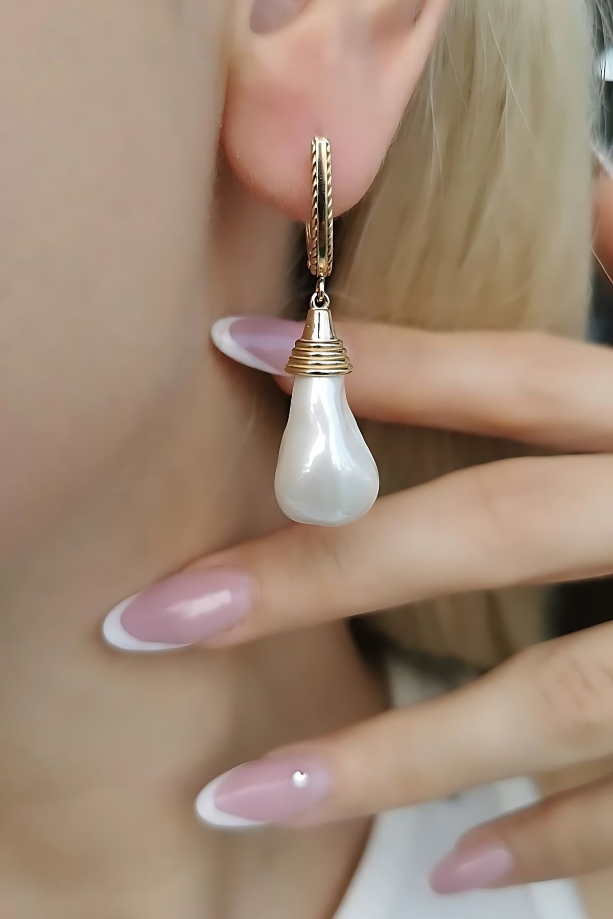 14 AYAR BAROK İNCİLİ ÖZEL TASARIM ALTIN KÜPE