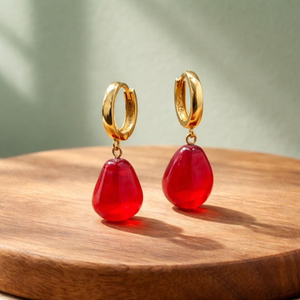 14 AYAR NAR TANESİ ÖZEL TASARIM ALTIN KÜPE