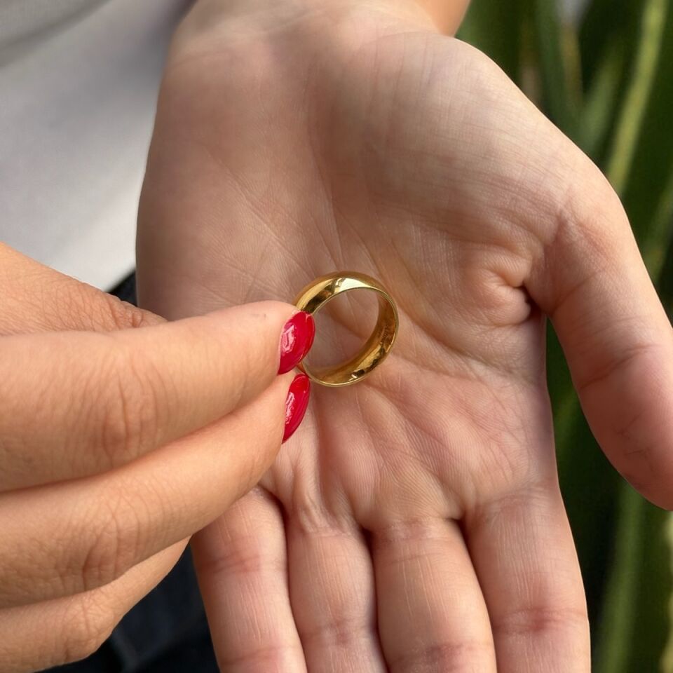 22 AYAR 6 MM KALINLIKTA İÇ DIŞ BOMBELİ ALYANS YÜZÜK