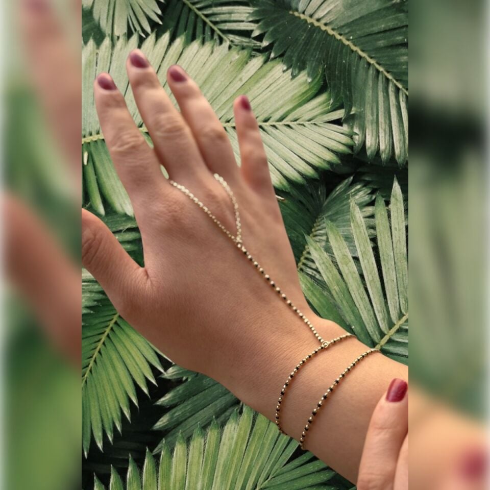 14 AYAR SİYAH MİNELİ ŞAHMERAN