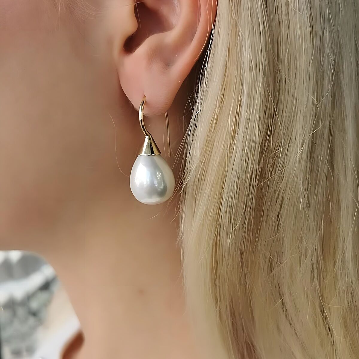 14 AYAR İNCİ ÖZEL TASARIM ALTIN KÜPE